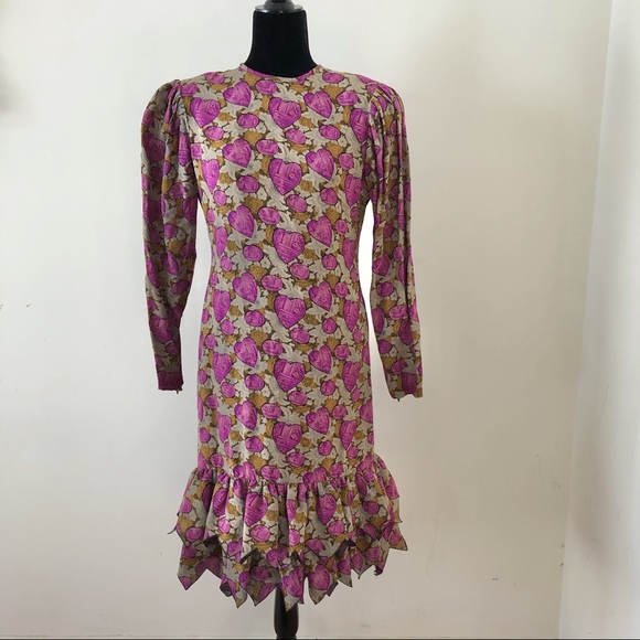 Richilene Dresses & Skirts - Richilene Dress Midi Puff Sleeves Vintage